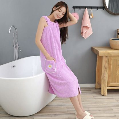 Fürdőköpeny – korallpolár törölköző, BATHROBE - Image 2